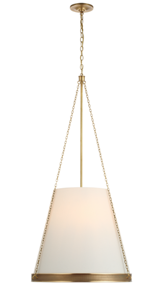 REESE 22" PENDANT LIGHT IN SOFT BRASS WITH LINEN SHADE