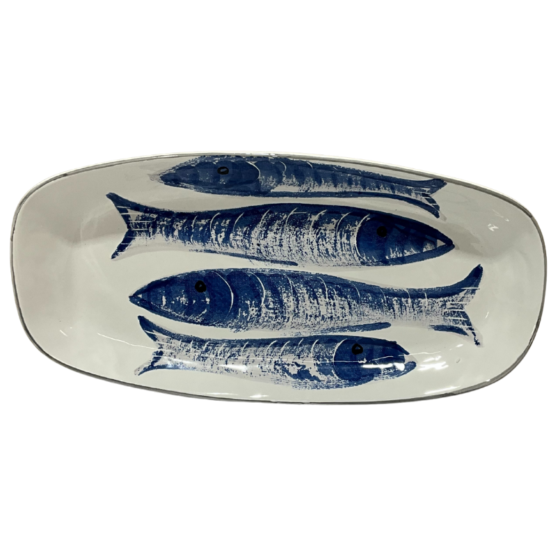 Coastal Chic: Napa Home & Garden Blue Fish Oval Serving Platter