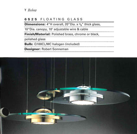 Floating Glass Pendent Robert Sonnaman for George Kovacs