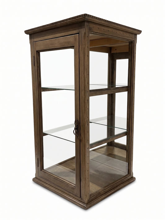 Vintage Distressed Tabletop Curio Cabinet & Display Etagere