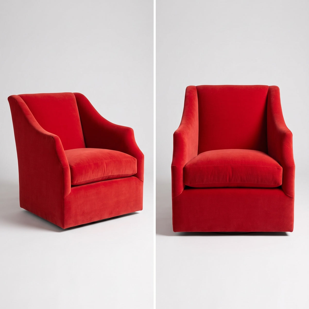 Ambella Home Claudette Swivel Chair in Momentum Mohair Velvet