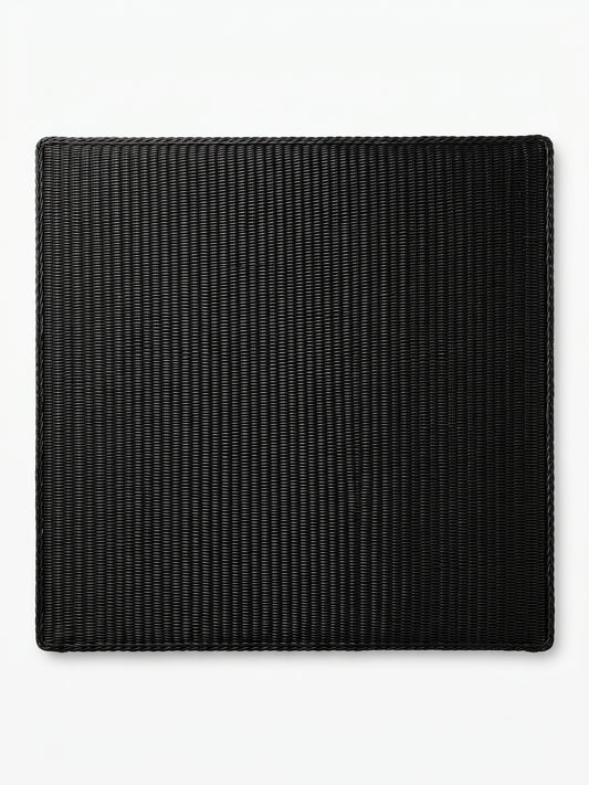Authentic JANUS et Cie Twin Headboard – Woven Black Wicker, Modern Coastal Luxury