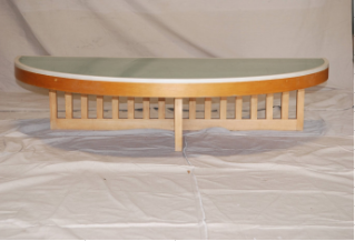 MOYER/HOFFMAN  STYLE COCKTAIL TABLE WITH CORIAN AND SOLEX GLASS TOP
