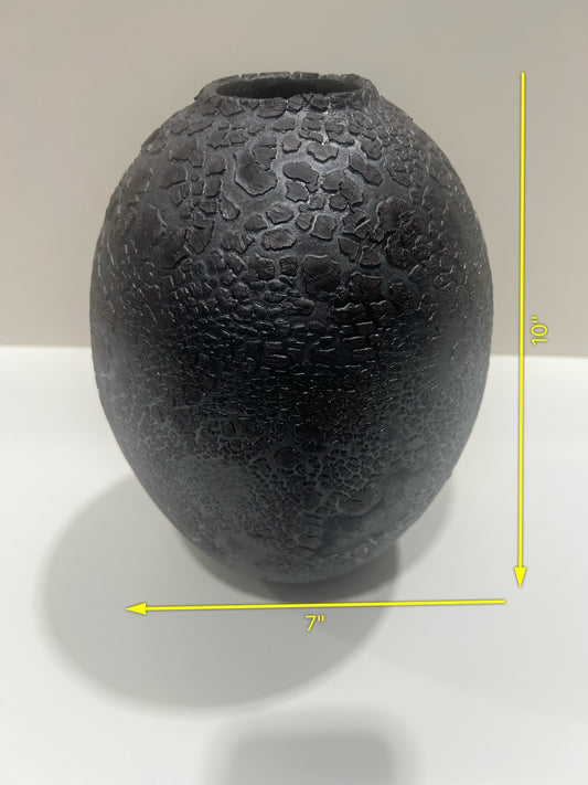 Hand Made Vase with Heavy Crackle Finish