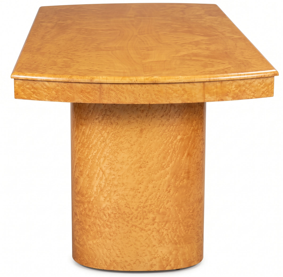 Postmodern 72" Bird’s-Eye Maple Pedestal Dining Table