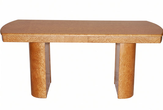 Postmodern 72" Bird’s-Eye Maple Pedestal Dining Table